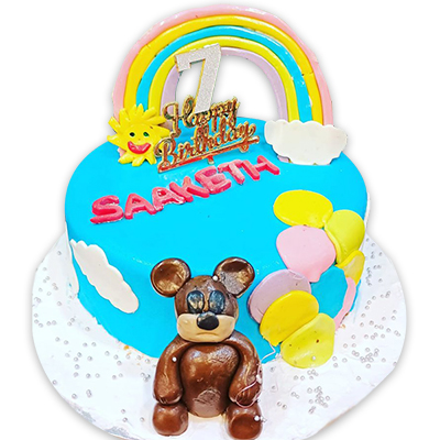 "Designer Rainbow Fondant Cake - 2 Kg (Cake World) - Click here to View more details about this Product